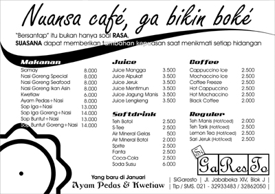Nuansa Cafe, Ga Bikin Bokek